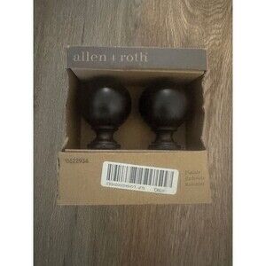 Allen Roth 2-Pack Espresso Wood Curtain Rod Finials